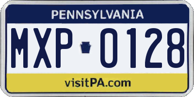 PA license plate MXP0128