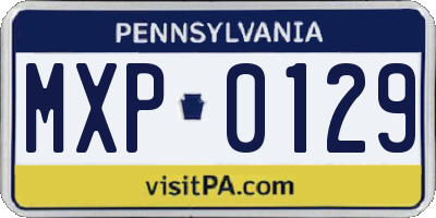 PA license plate MXP0129