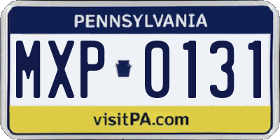 PA license plate MXP0131
