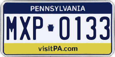 PA license plate MXP0133