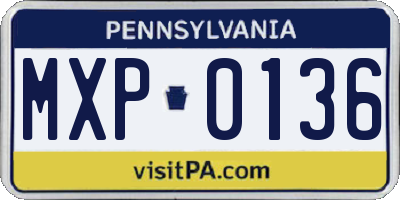 PA license plate MXP0136