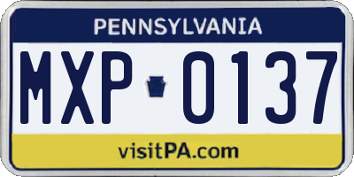 PA license plate MXP0137