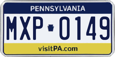 PA license plate MXP0149