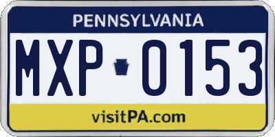 PA license plate MXP0153