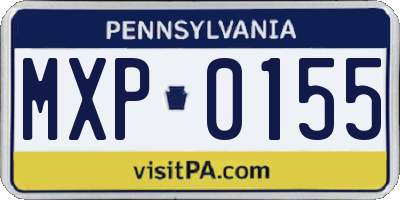 PA license plate MXP0155