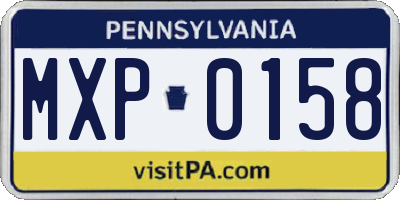 PA license plate MXP0158