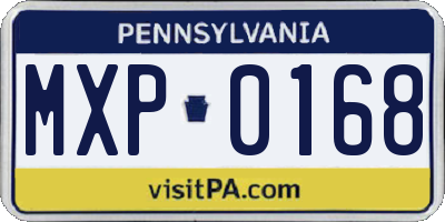 PA license plate MXP0168