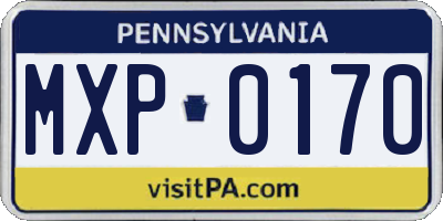 PA license plate MXP0170