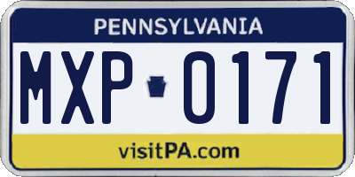 PA license plate MXP0171