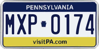 PA license plate MXP0174