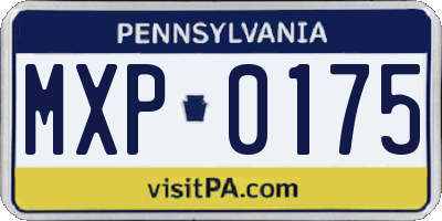 PA license plate MXP0175