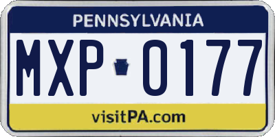 PA license plate MXP0177