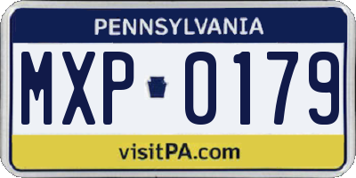 PA license plate MXP0179