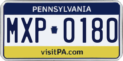 PA license plate MXP0180