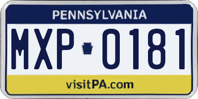 PA license plate MXP0181