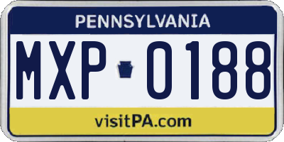 PA license plate MXP0188