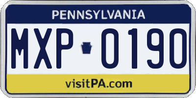 PA license plate MXP0190