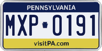 PA license plate MXP0191