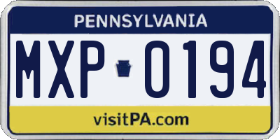 PA license plate MXP0194