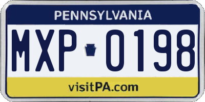 PA license plate MXP0198