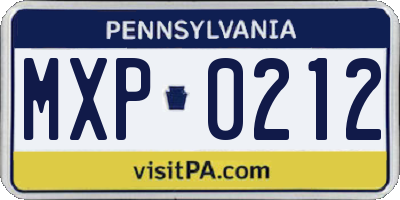 PA license plate MXP0212