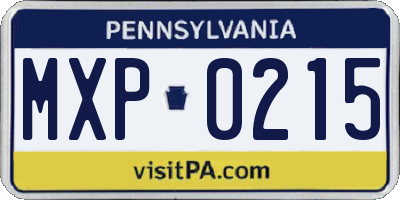 PA license plate MXP0215