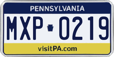 PA license plate MXP0219