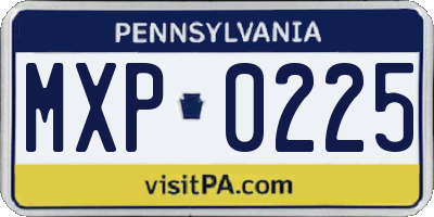 PA license plate MXP0225