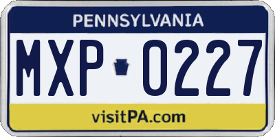 PA license plate MXP0227