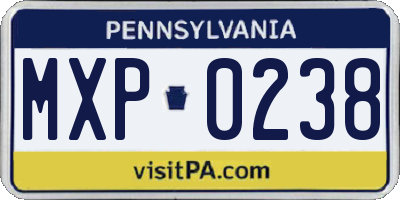 PA license plate MXP0238