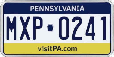 PA license plate MXP0241