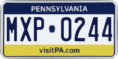 PA license plate MXP0244