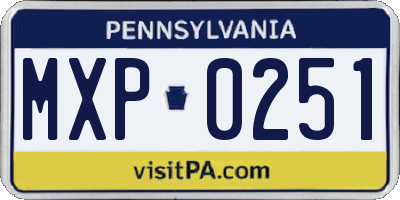 PA license plate MXP0251