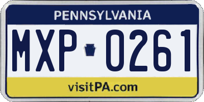 PA license plate MXP0261