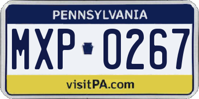 PA license plate MXP0267