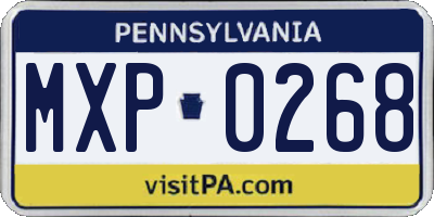 PA license plate MXP0268