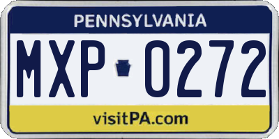 PA license plate MXP0272