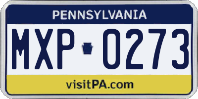 PA license plate MXP0273
