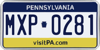 PA license plate MXP0281