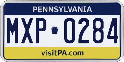 PA license plate MXP0284