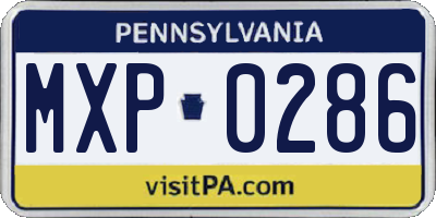 PA license plate MXP0286