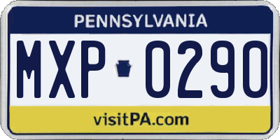 PA license plate MXP0290