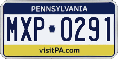 PA license plate MXP0291