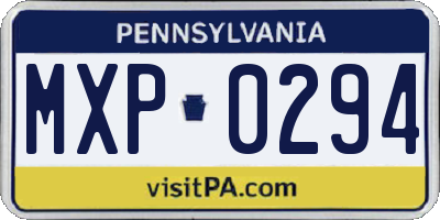 PA license plate MXP0294