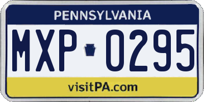 PA license plate MXP0295
