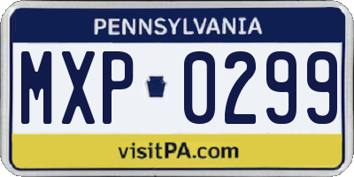 PA license plate MXP0299