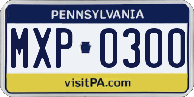 PA license plate MXP0300
