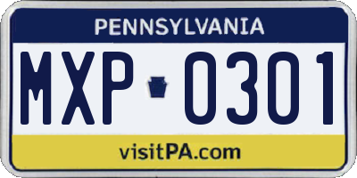 PA license plate MXP0301