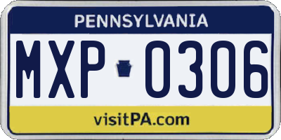PA license plate MXP0306