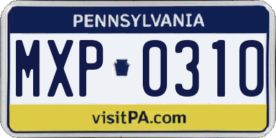 PA license plate MXP0310